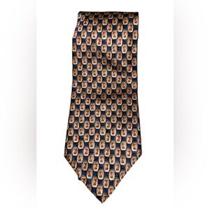 Vintage NWT EFENZO FELINI All Silk Red Blue Gold Neck Tie 58" Length